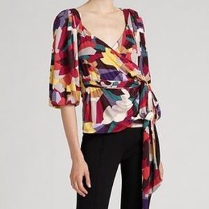 Catherine Malandrino Silk Jersey Wrap Top S NWT